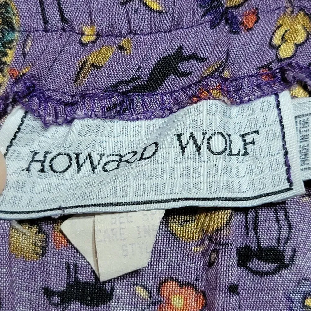 Howard Wolf Purple & Tan Patchwork Full Length Skirt - Size 10